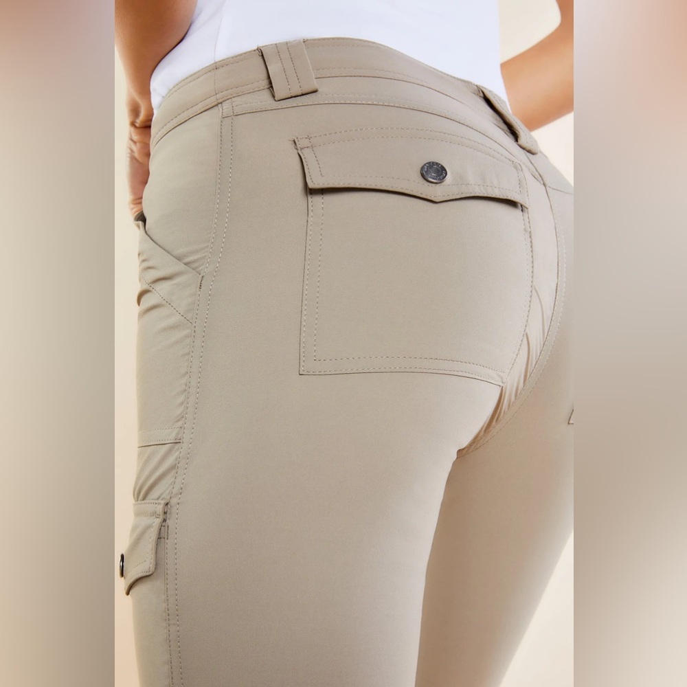 Anatomie The Kate Khaki Skinny Cargo Travel Slimming Stretch Chic Slim Pant XL - Picture 4 of 12